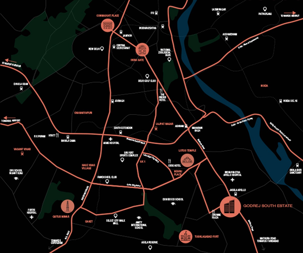 Godrej South Estate Location Map